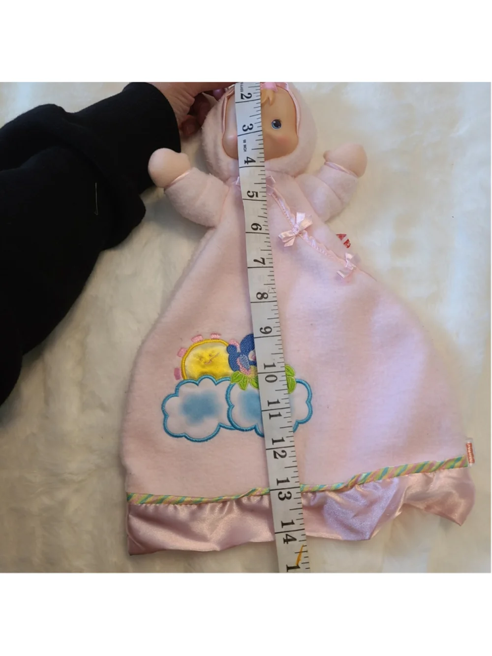 Fisher Price Flutterbye Pink Fleece Doll Lovey Security Blanket Friend 15